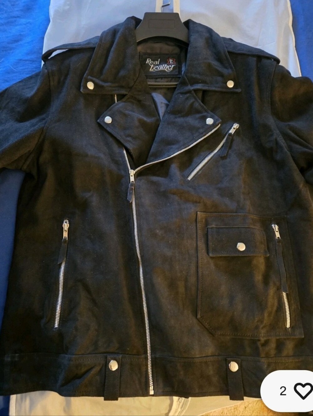 Real Leather Men's Black Suede Biker Jacket